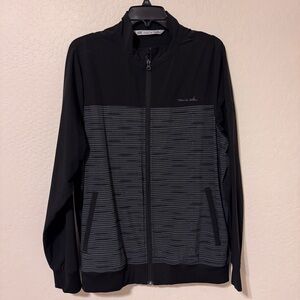 Travis Mathew Black and Gray Striped Jacket